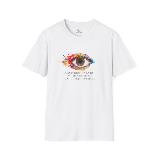 Mysterious Allure - Authentic Bliss - Your Unique Journey (Brown Eye) Unisex Softstyle T-Shirt