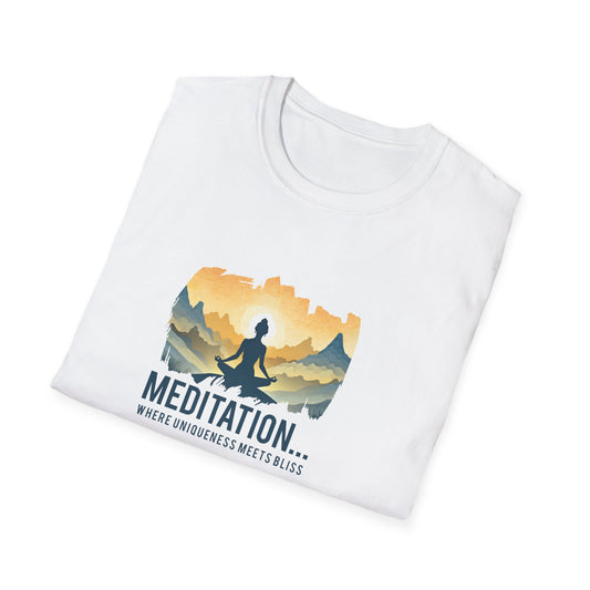 Meditation...Where Uniqueness Meets Bliss Unisex Softstyle T-Shirt