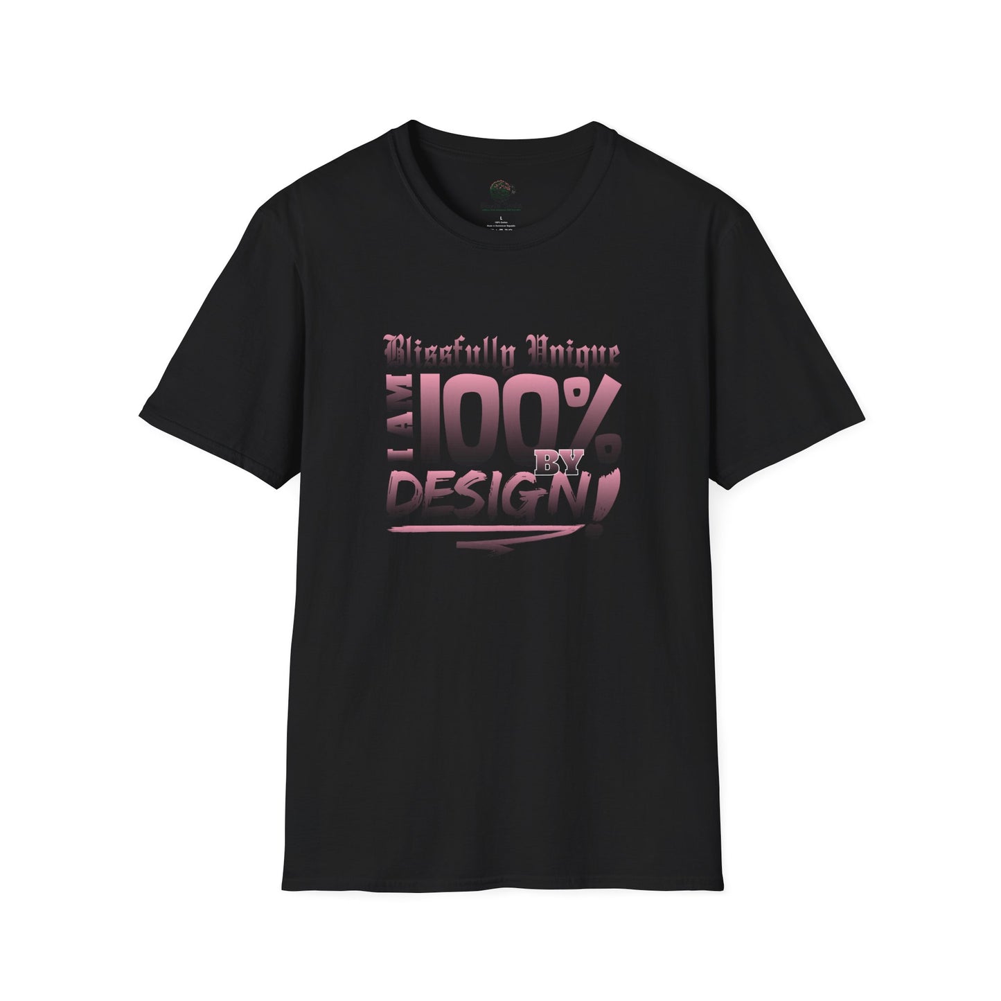 Blissfully Unique - I AM 100% by Design Unisex Softstyle T-Shirt LT PNK