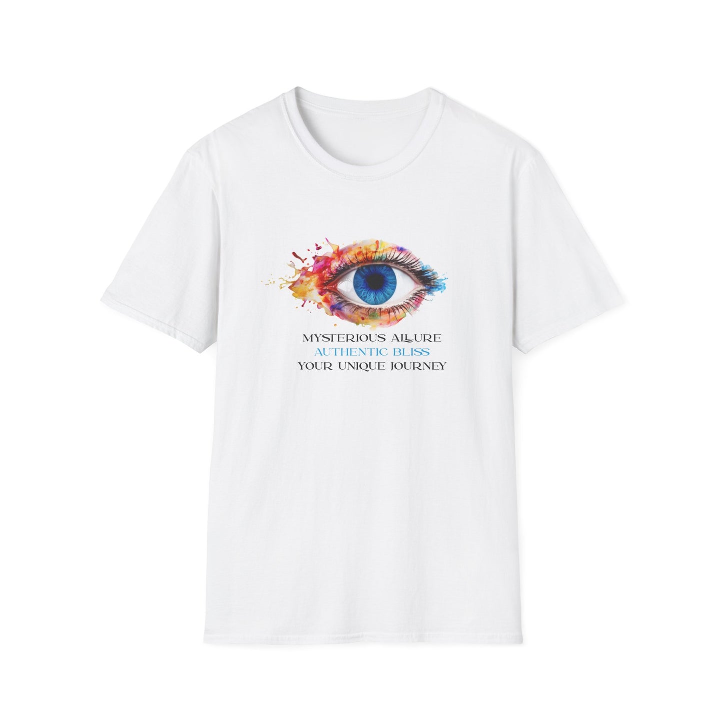 Mysterious Allure - Authentic Bliss - Your Unique Journey (Blue Eye) Unisex Softstyle T-Shirt