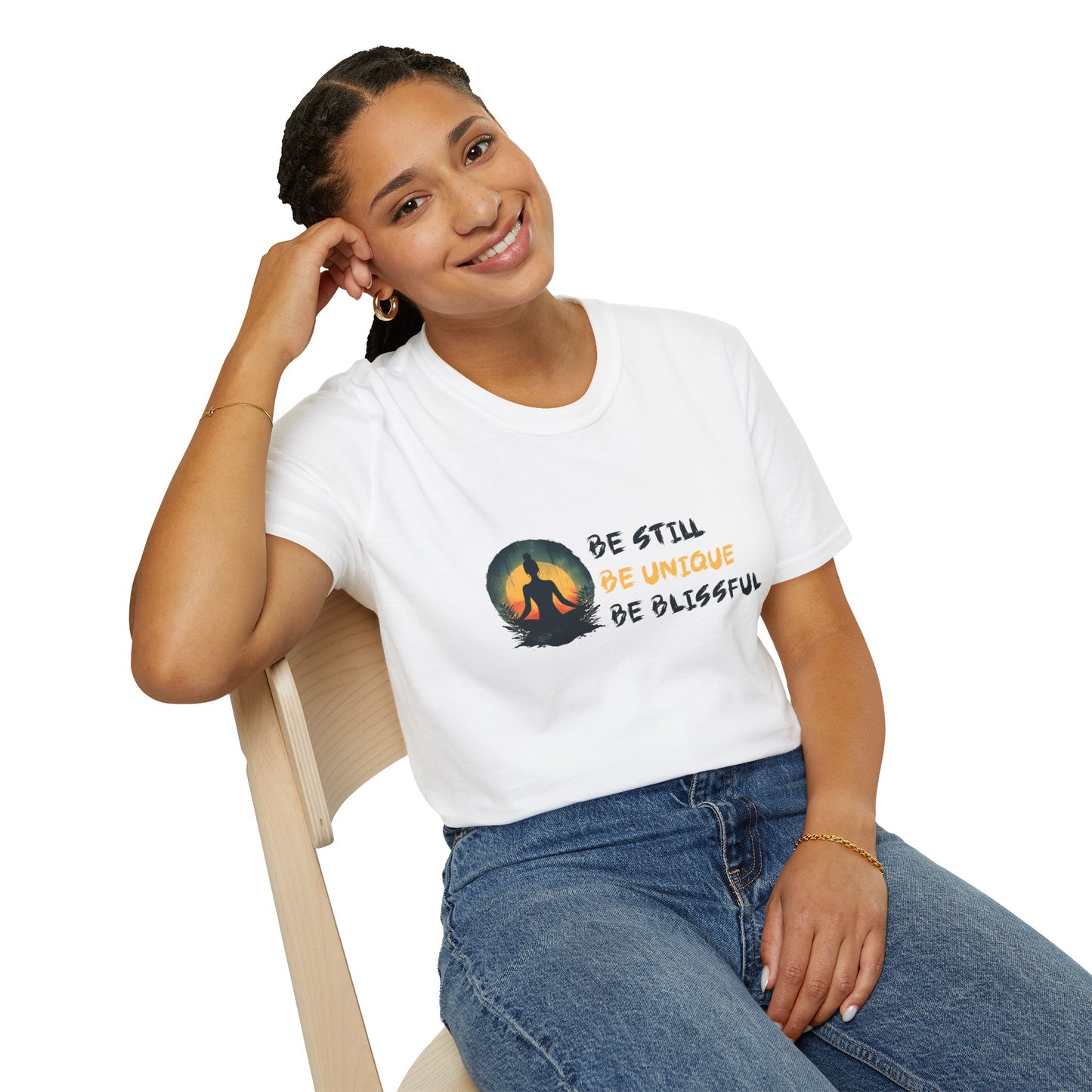 Be Still - Be Unique - Be Blissful Unisex Softstyle T-Shirt