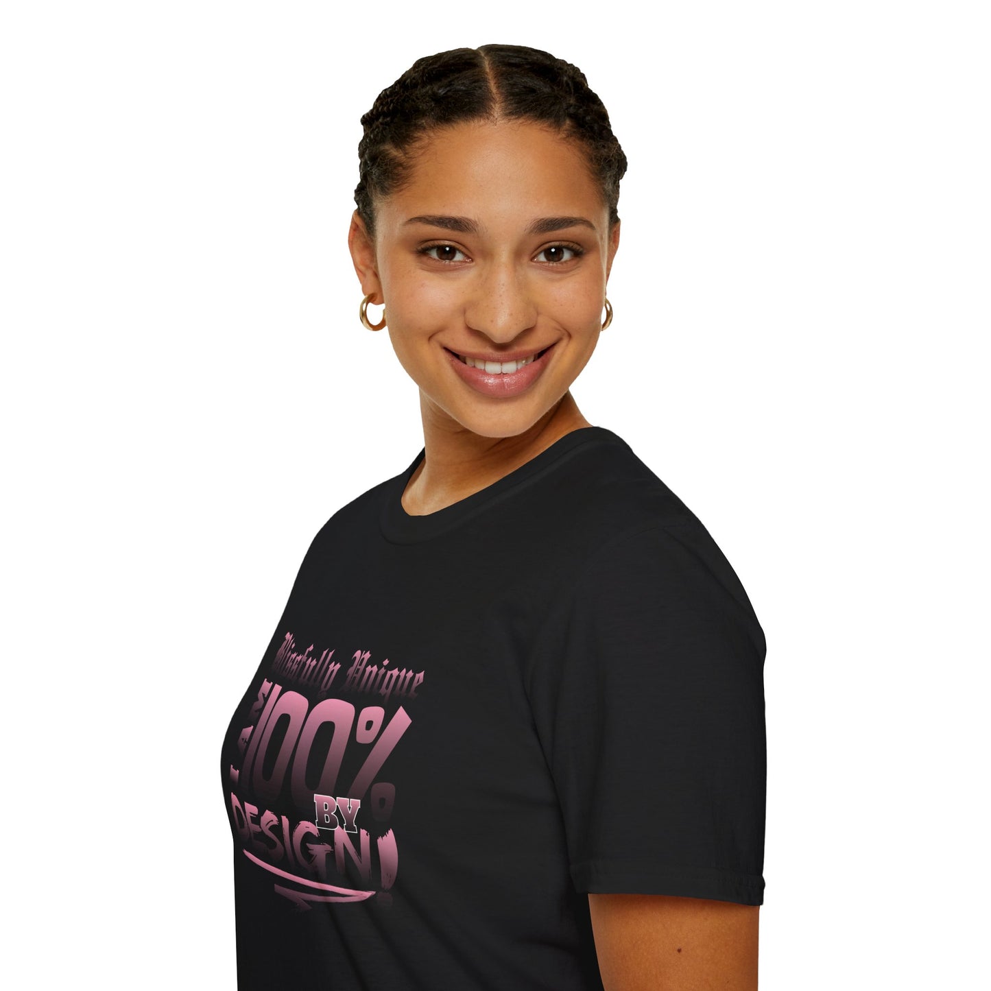 Blissfully Unique - I AM 100% by Design Unisex Softstyle T-Shirt LT PNK