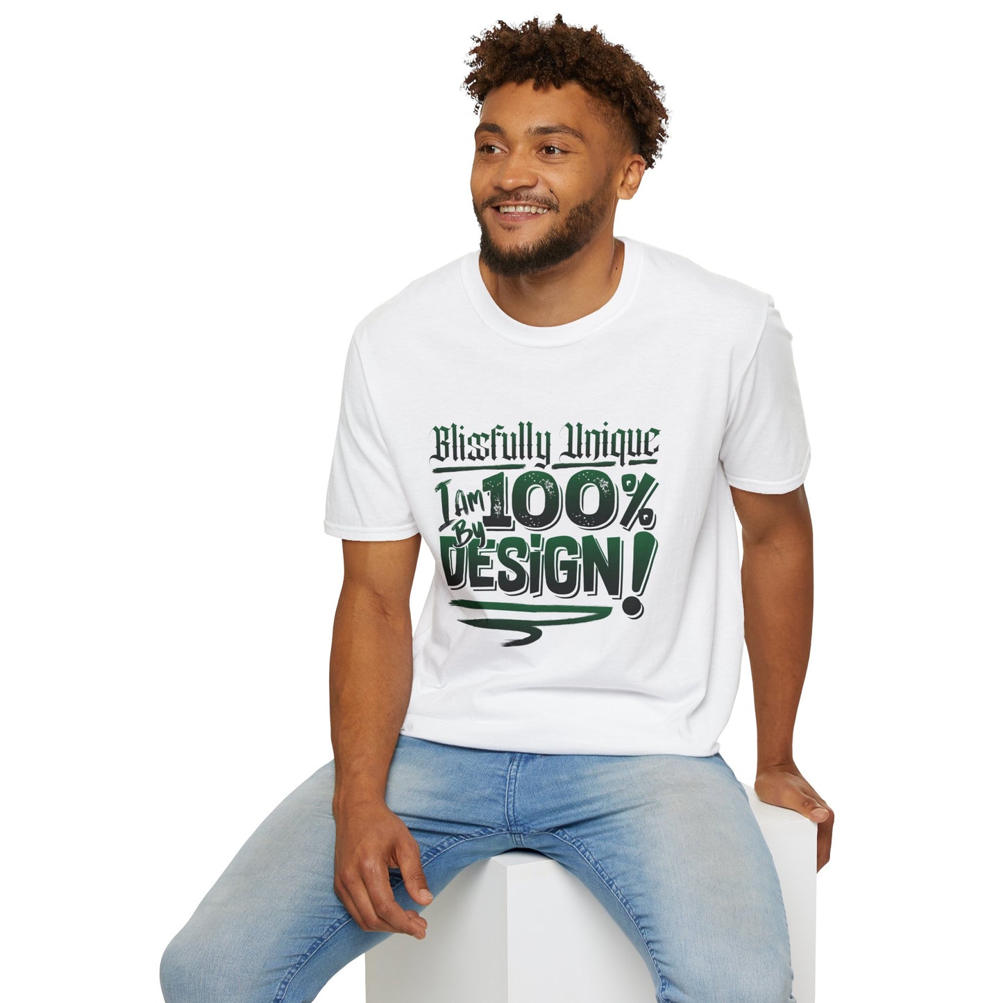 Blissfully Unique - I AM 100% By Design! Unisex Softstyle T-Shirt