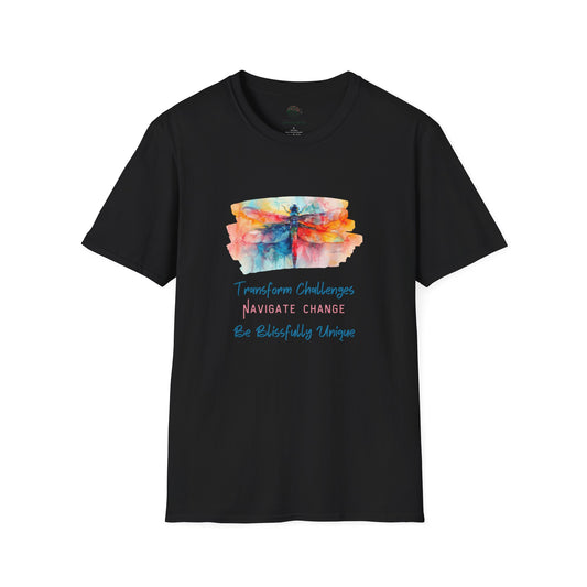 Transform Challenges - Navigate Change - Be Blissfully Unique Unisex Softstyle T-Shirt