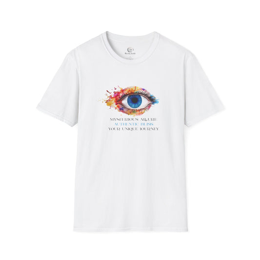 Mysterious Allure - Authentic Bliss - Your Unique Journey (Blue Eye) Unisex Softstyle T-Shirt