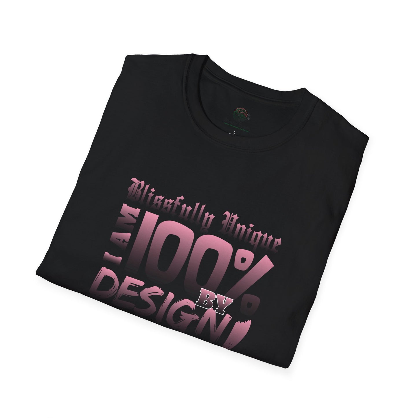 Blissfully Unique - I AM 100% by Design Unisex Softstyle T-Shirt LT PNK