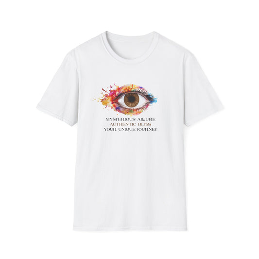 Mysterious Allure - Authentic Bliss - Your Unique Journey (Brown Eye) Unisex Softstyle T-Shirt