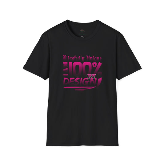 Blissfully Unique - I AM 100% by Design Unisex Softstyle T-Shirt DRK PNK