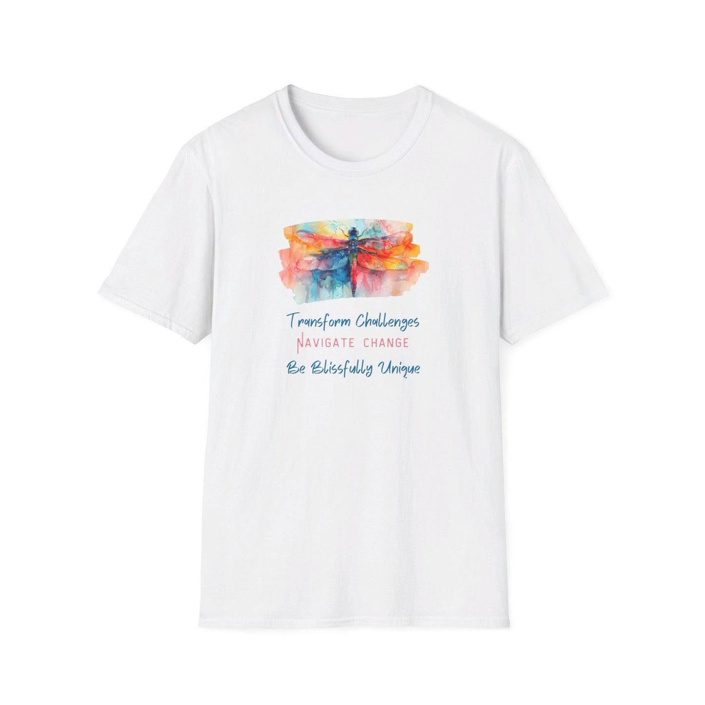 Transform Challenges - Navigate Change - Be Blissfully Unique Unisex Softstyle T-Shirt