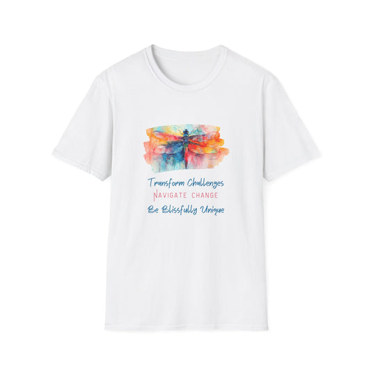 Transform Challenges - Navigate Change - Be Blissfully Unique Unisex Softstyle T-Shirt