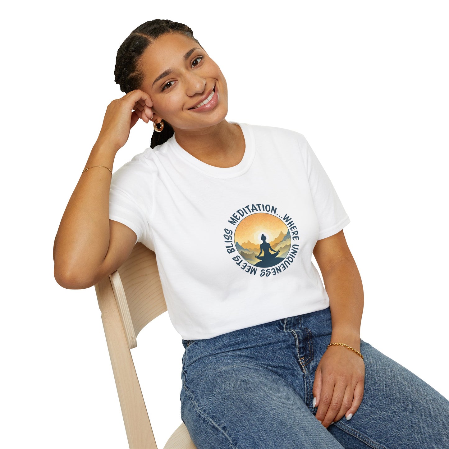 Meditation...Where Uniqueness Meets Bliss Unisex Softstyle T-Shirt