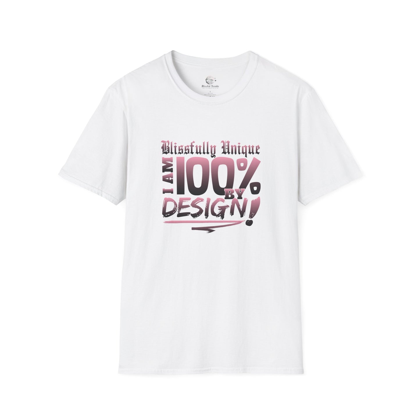 Blissfully Unique - I AM 100% by Design Unisex Softstyle T-Shirt LT PNK