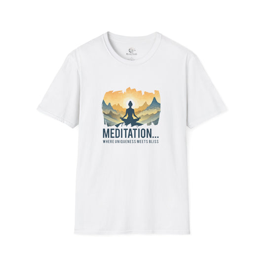 Meditation...Where Uniqueness Meets Bliss Unisex Softstyle T-Shirt