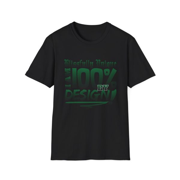 Blissfully Unique - I AM 100% By Design Unisex Softstyle T-Shirt GRN - Image 5