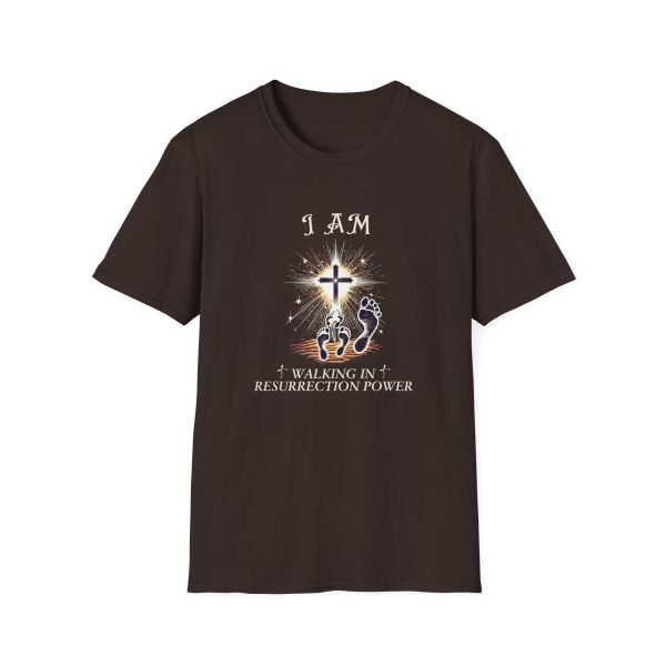 I AM Walking In Resurrection Power - Cross -Unisex Softstyle T-Shirt - Image 5