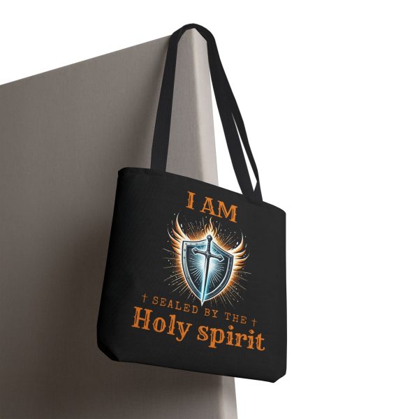 I AM Sealed By The Holy Spirit - Tote Bag - BLK (AOP) - Image 4