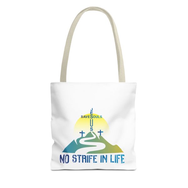 Jesus Saves Souls - No Strife In Life - Tote Bag - Blue (AOP) - Image 7