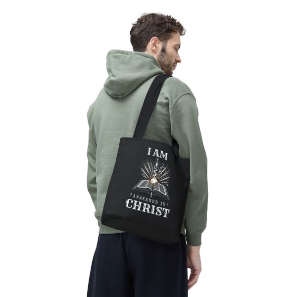 I AM Awakened In Christ - Tote Bag - BLK (AOP) - Image 6