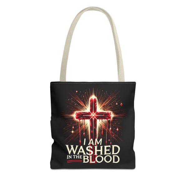 I AM Washed IN The Blood - Tote Bag - BLCK (AOP) - Image 8
