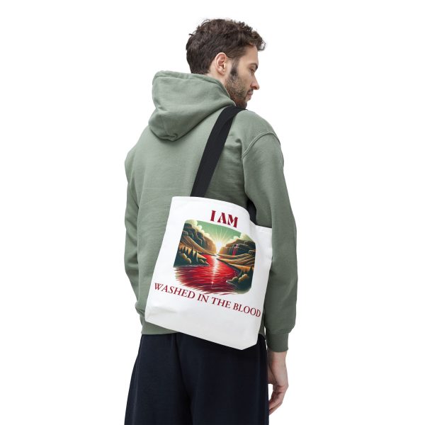 I AM Washed In The Blood - River - Tote Bag - WHT (AOP) - Image 6