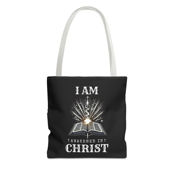 I AM Awakened In Christ - Tote Bag - BLK (AOP) - Image 7