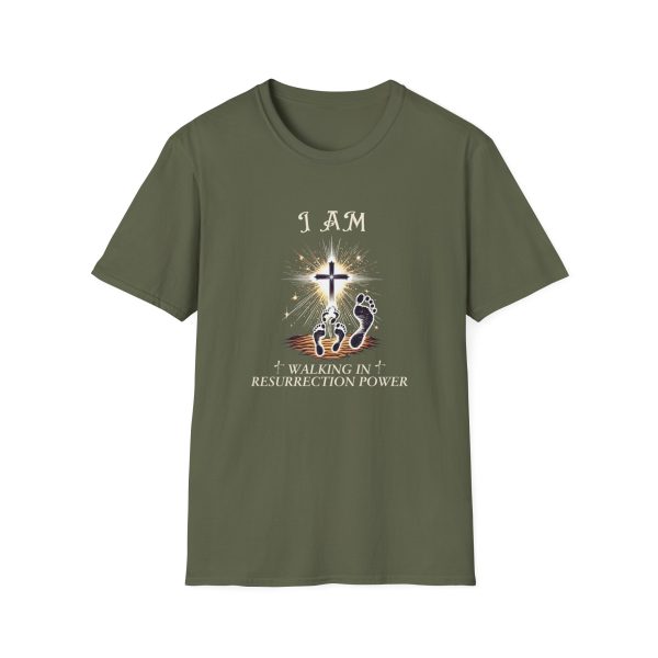 I AM Walking In Resurrection Power - Cross -Unisex Softstyle T-Shirt - Image 9