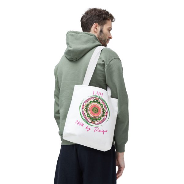I AM 100% By Design - Mandala - Tote Bag - Pink (AOP) - Image 6