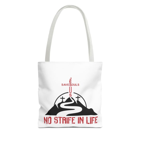 Jesus Saves Souls - No Strife In Life -Tote Bag - Red/BLK (AOP) - Image 8