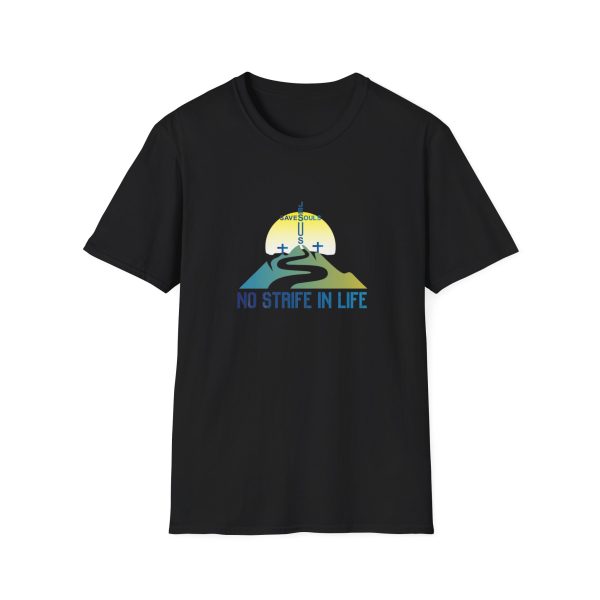 Jesus Saves Souls - No Strife In Life Unisex Softstyle T-Shirt Blue - Image 5