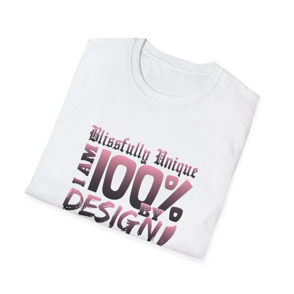 Blissfully Unique - I AM 100% by Design Unisex Softstyle T-Shirt LT PNK - Image 3