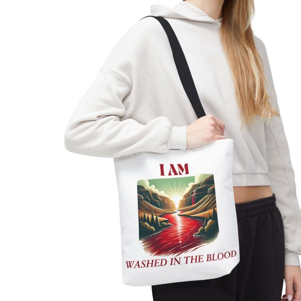 I AM Washed In The Blood - River - Tote Bag - WHT (AOP) - Image 5