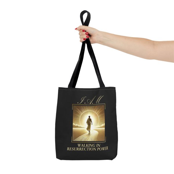 I AM Walking In Resurrection Power - Tote Bag - BLCK (AOP) - Image 3