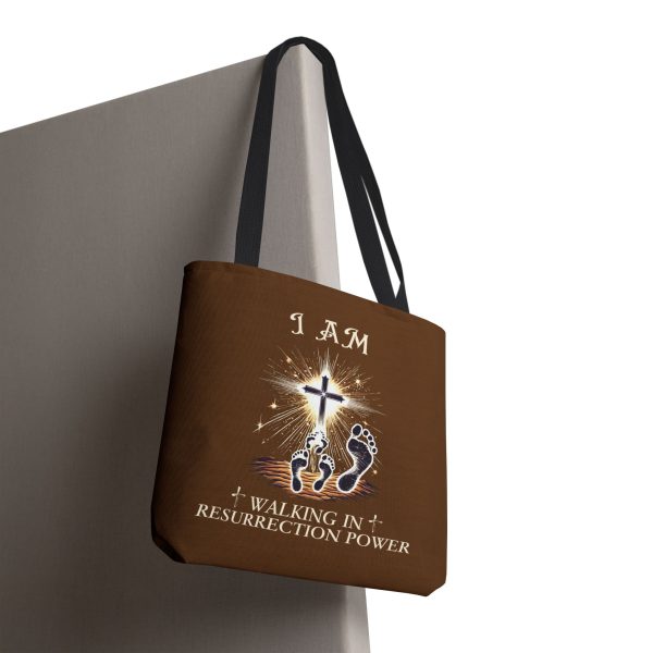 I AM Walking In Resurrection Power - Tote Bag - BRWN (AOP) - Image 4