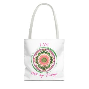 I AM 100% By Design - Mandala - Tote Bag - Pink (AOP)