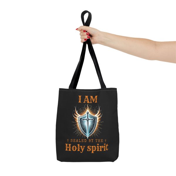I AM Sealed By The Holy Spirit - Tote Bag - BLK (AOP) - Image 3