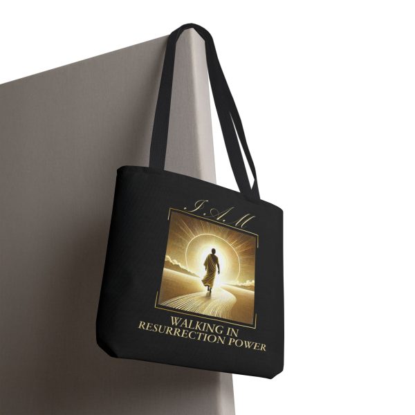 I AM Walking In Resurrection Power - Tote Bag - BLCK (AOP) - Image 4