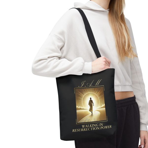 I AM Walking In Resurrection Power - Tote Bag - BLCK (AOP) - Image 5