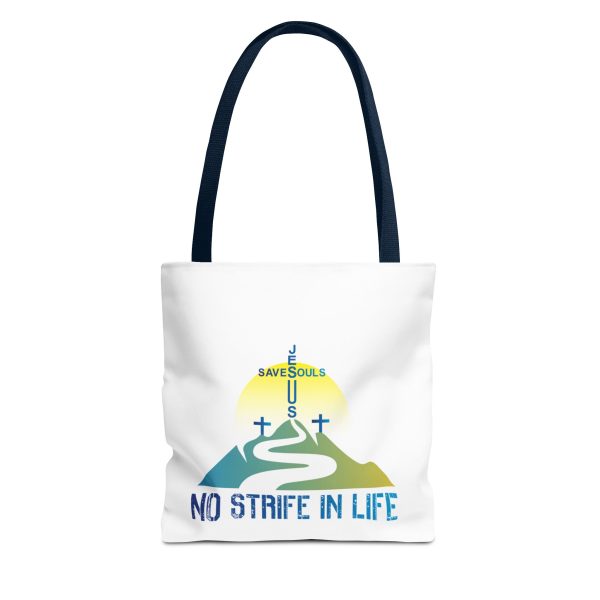 Jesus Saves Souls - No Strife In Life - Tote Bag - Blue (AOP) - Image 8