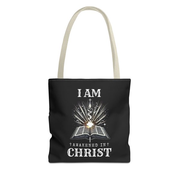 I AM Awakened In Christ - Tote Bag - BLK (AOP) - Image 8