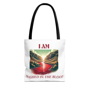 I AM Washed In The Blood - River - Tote Bag - WHT (AOP)