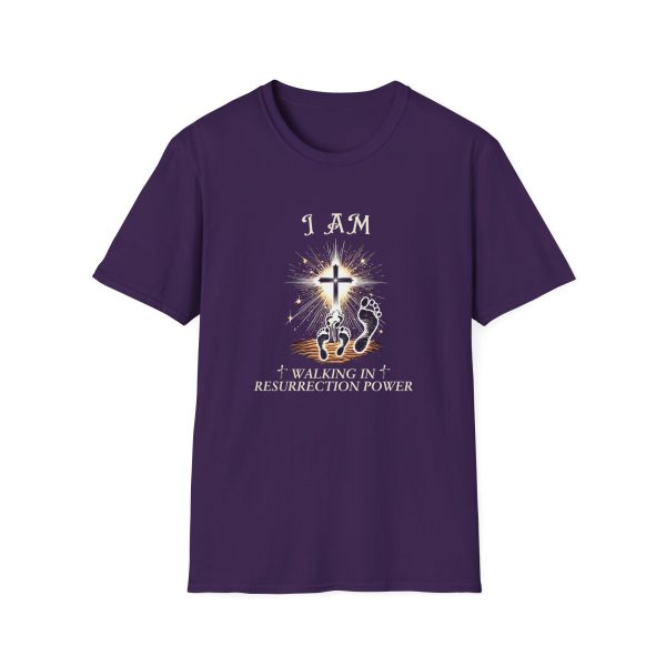I AM Walking In Resurrection Power - Cross -Unisex Softstyle T-Shirt - Image 17