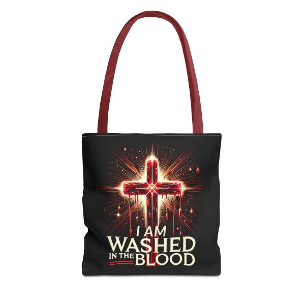 I AM Washed IN The Blood - Tote Bag - BLCK (AOP) - Image 7