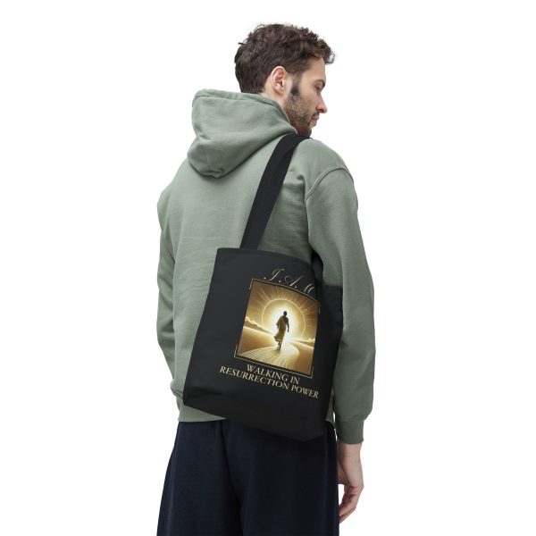 I AM Walking In Resurrection Power - Tote Bag - BLCK (AOP) - Image 6