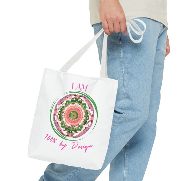 I AM 100% By Design - Mandala - Tote Bag - Pink (AOP) - Image 2
