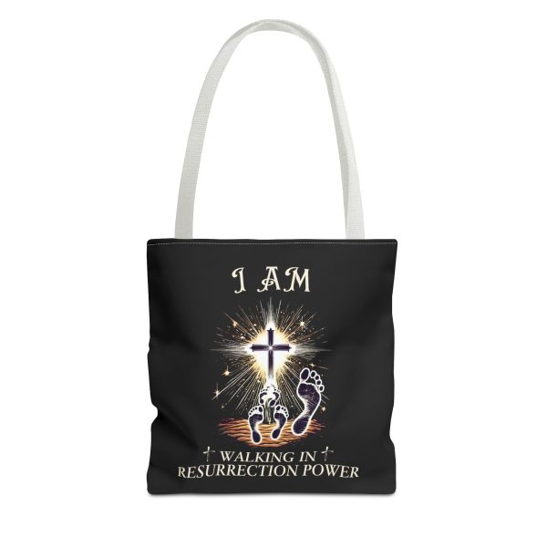 I AM Walking IN Resurrection Power - Tote Bag - BLK (AOP) - Image 8