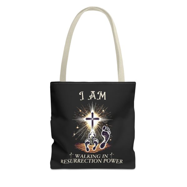 I AM Walking IN Resurrection Power - Tote Bag - BLK (AOP) - Image 7