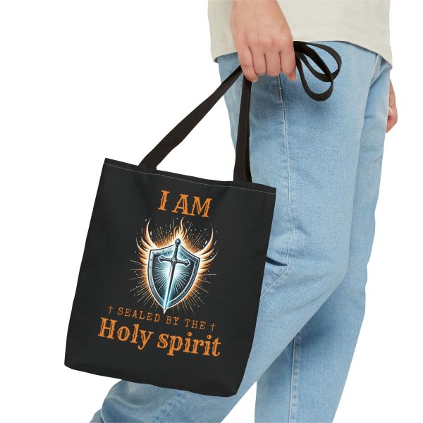 I AM Sealed By The Holy Spirit - Tote Bag - BLK (AOP) - Image 2