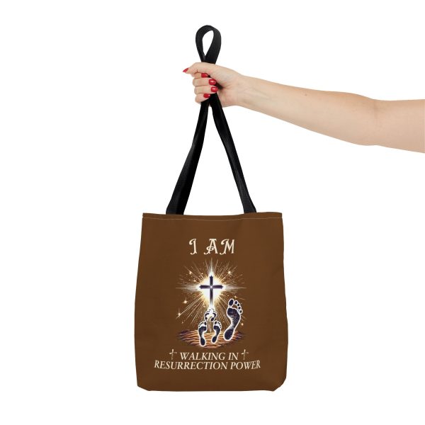 I AM Walking In Resurrection Power - Tote Bag - BRWN (AOP) - Image 3
