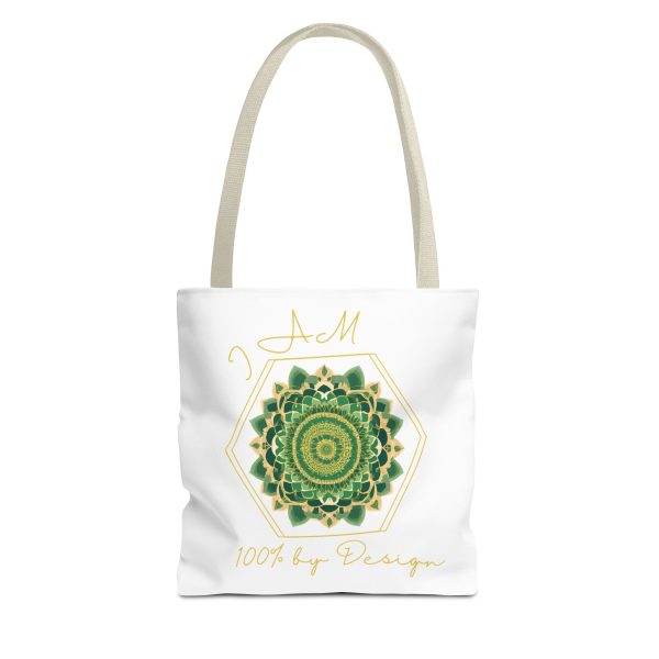 I AM 100% By Design - Mandala - Tote Bag WHT - GRN (AOP) - Image 7