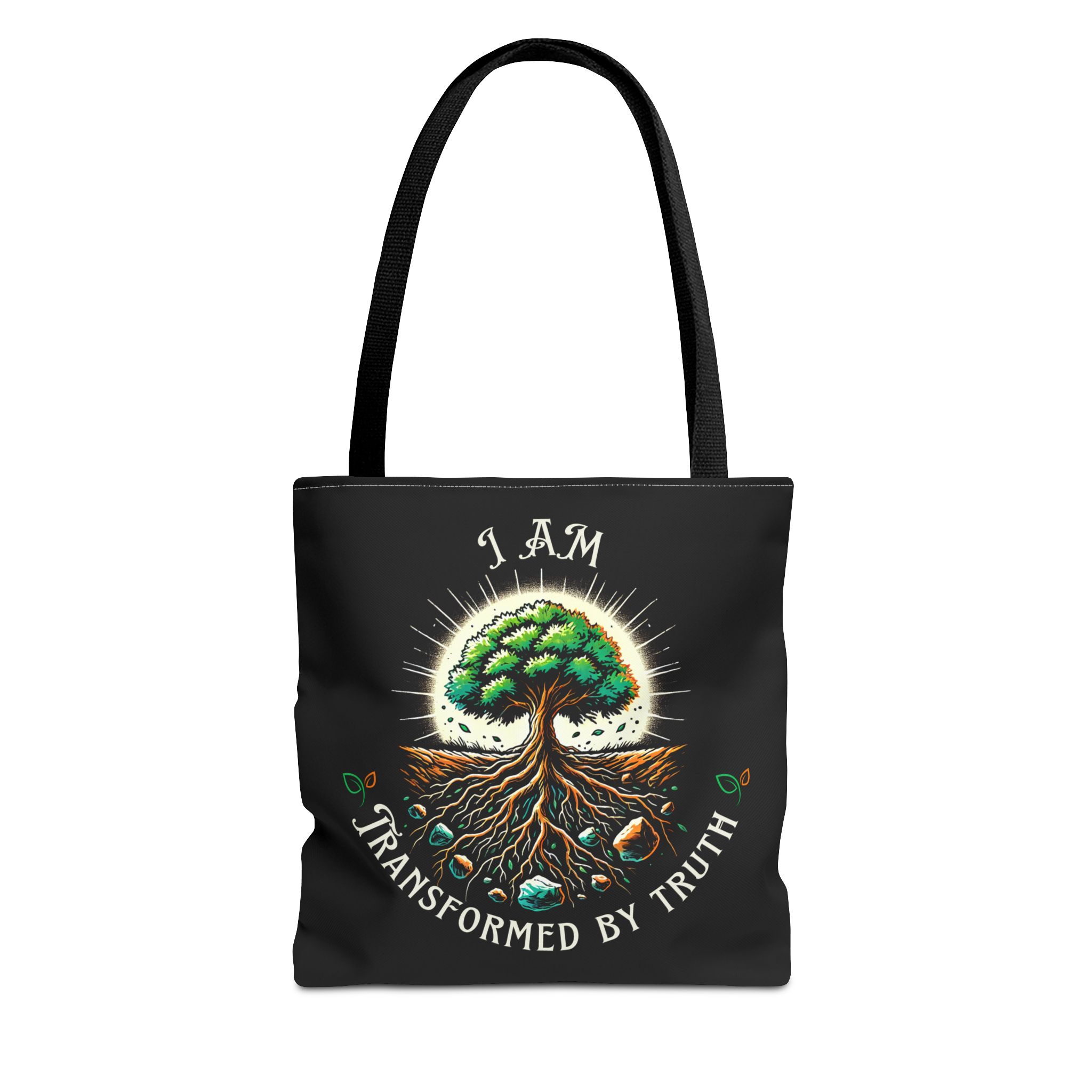 I AM Transformed By Truth - Tree - Tote Bag - BLK (AOP)